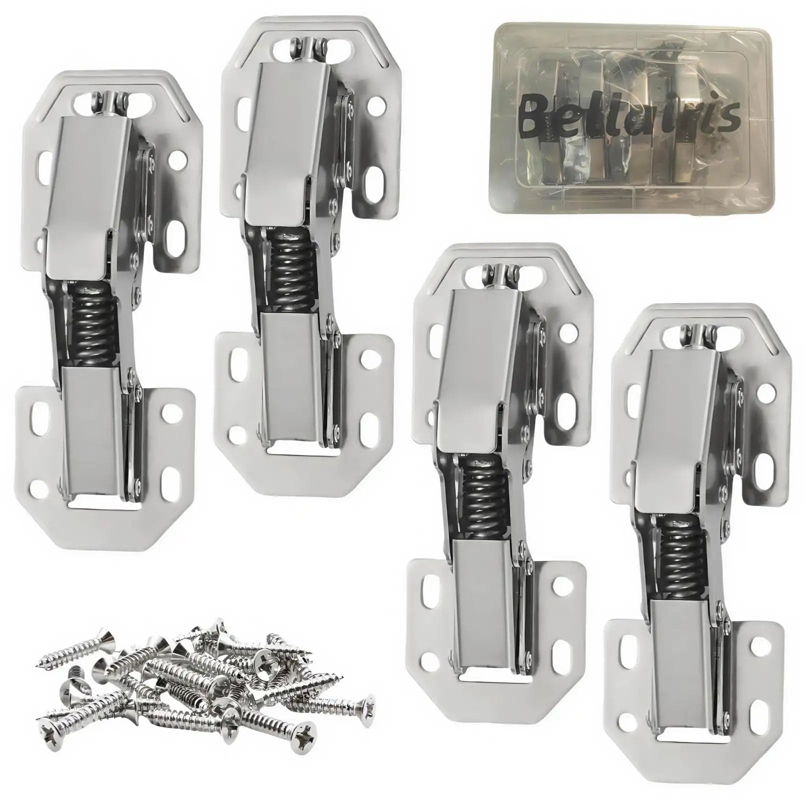 No Cup Hole Needed 4 Pack Soft Close Concealed Cabinet Hinges For Overlay And Inset Doors With Hidden Bridge 90 Degree Opening