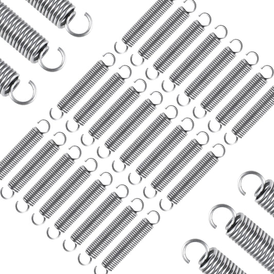 24 Pack Extension Springs With Hook Ends For Heavy Duty Projects In Craft And Hardware 304 Stainless Steel 0.035 Inch Wire 0.25 Inch Outer Diameter 1.5 Inch Length Rust Resistant