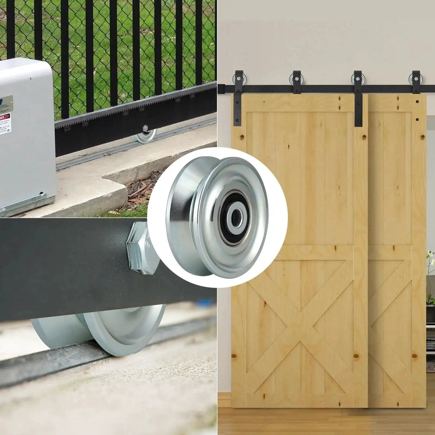 3 Inch V Groove Wheel For Inverted V Track Gate Caster With Double Bearings Sliding Gate Wheel Workhorse, barn door, fence setup