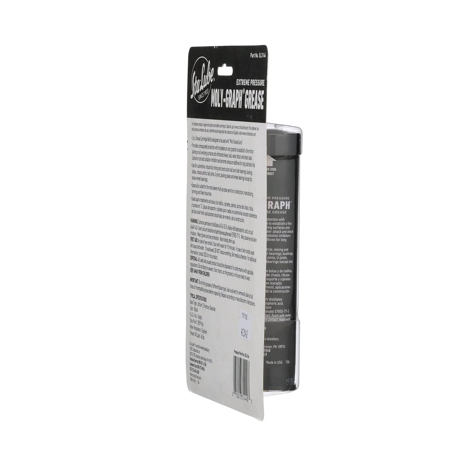 Side view of Extreme Pressure Moly Graph Multi Purpose Grease Pack Of 3 Tubes 3 Oz Each Ideal For Cars Trucks Farm Machinery SL3144