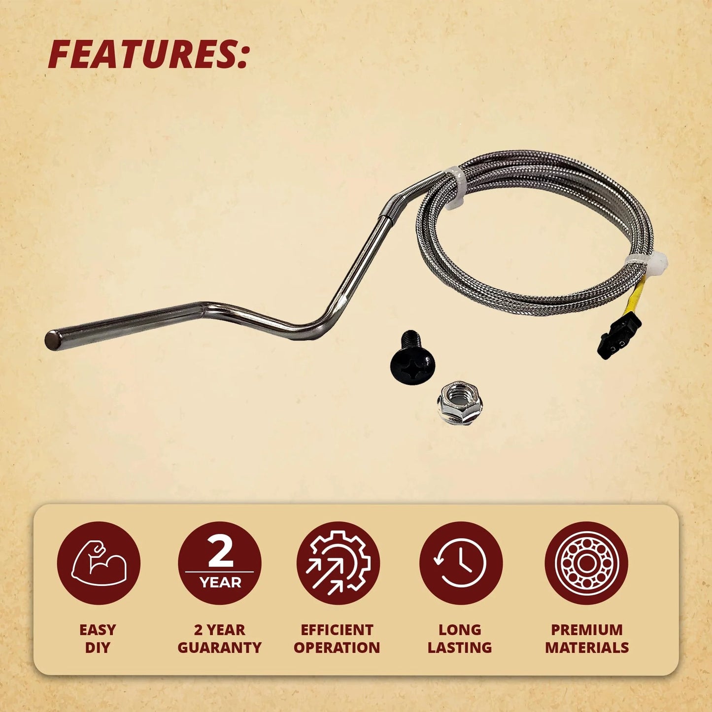 Thermocouple K Replacement For Mt Vernon AE Freestanding And Mt Vernon AE Insert Edge 60 Stoves Heatilator Pointe PT60
