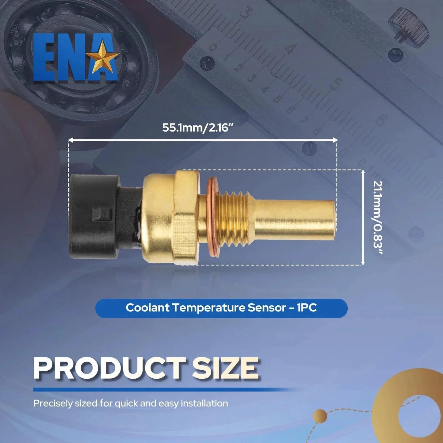 Engine Coolant Temperature Sensor For Chevy Silverado GMC Cadillac Buick Cars And Trucks 2011 2012 2013 2014 2015 With 2.0L 3.0L 4.8L L4 V6 V8 Fits Camaro CTS G5 Replaces TX89 showing size dimensions in millimeters