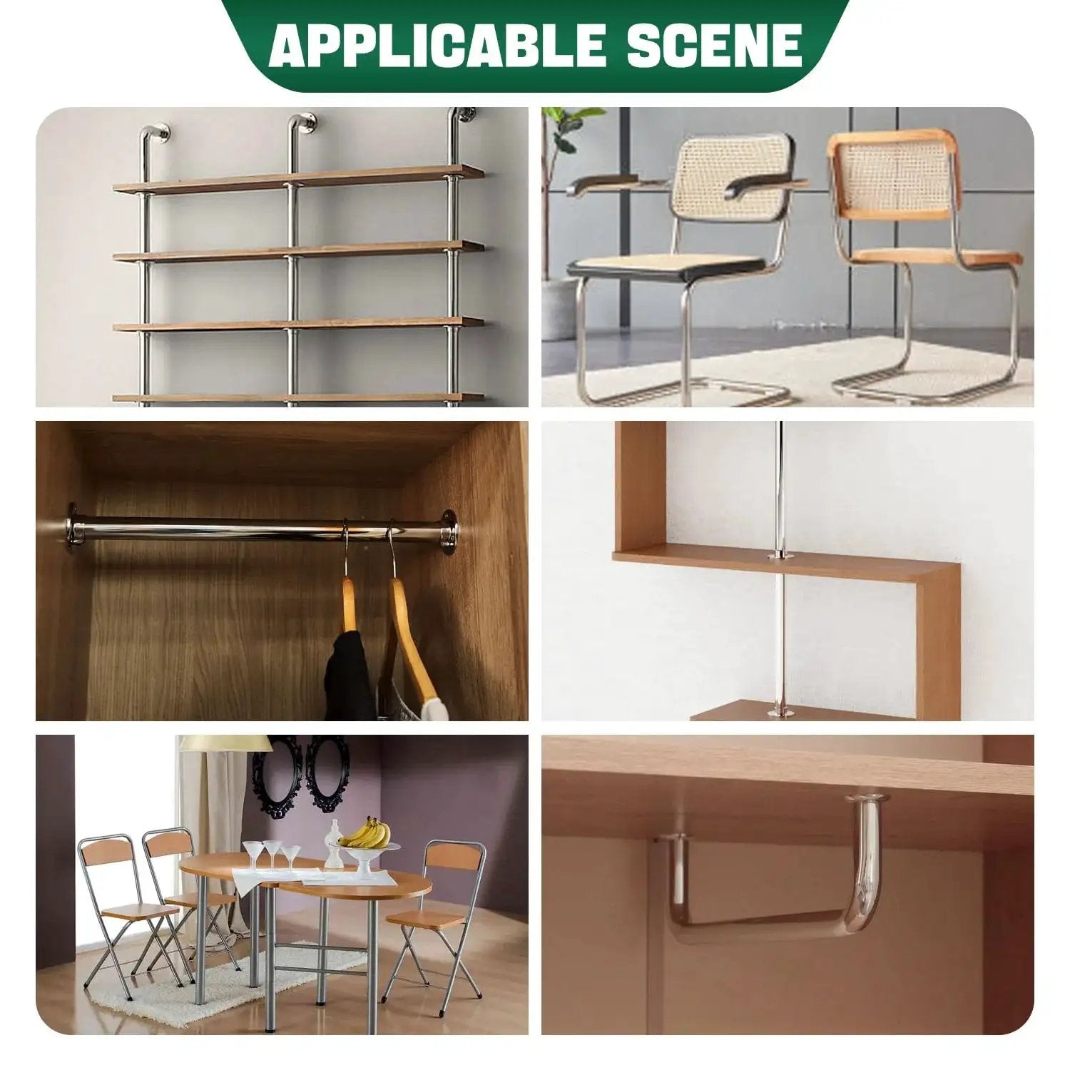 Collage of furniture using one eighth inch OD 304 stainless steel tubing with half millimeter wall thickness and ten inch length.