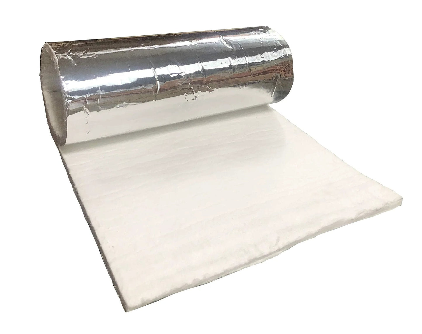 All Purpose High Temp Insulation Blanket With Aluminum Foil Facing For Kilns Stoves Furnaces And Ovens 2300 Degrees F Rating 8 Lb Density Half Inch By Twenty Four Inch By Sixty Inch Five Foot CeraTex 3180