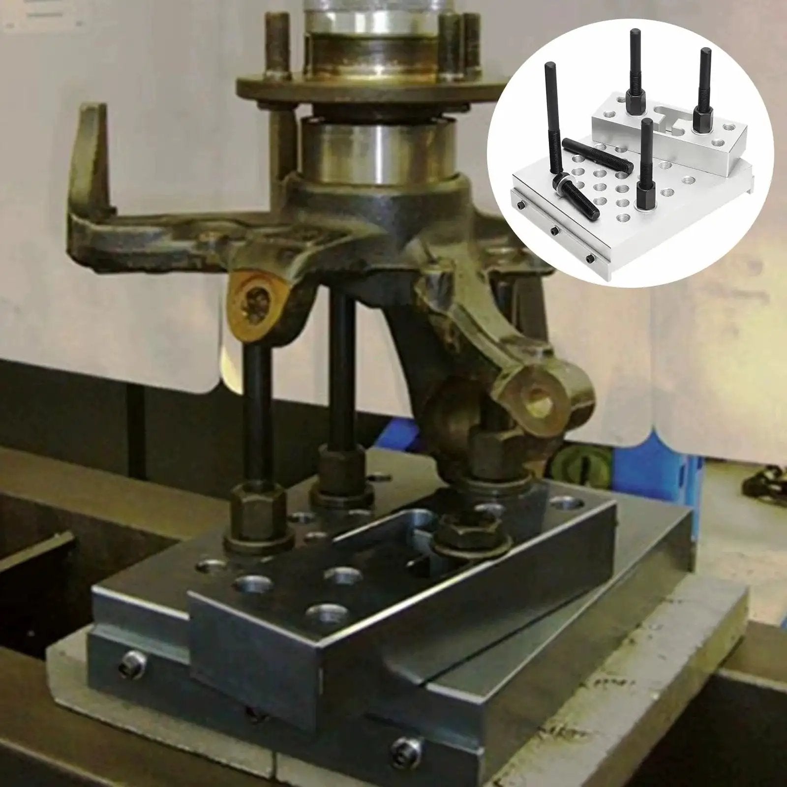 Universal Drill Press Support Block Plate Tool Set Kit for Bearing and Bushing Repair Removal and Installation 30 Ton Capacity