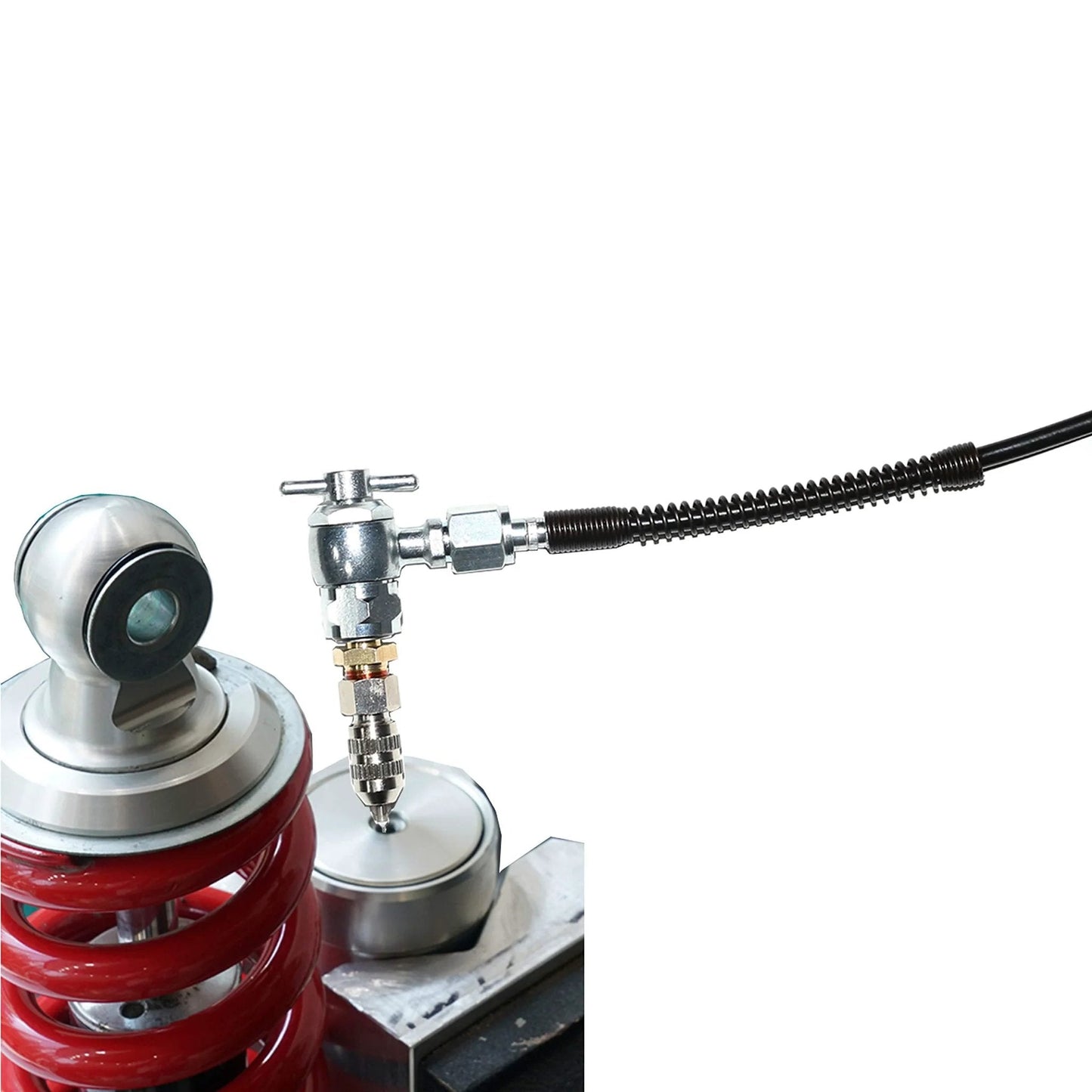 Nitrogen Needle Valve Kit for Shock Absorbers With Schrader Valve 5 Piece Set for nitrogen charging and pressure testing