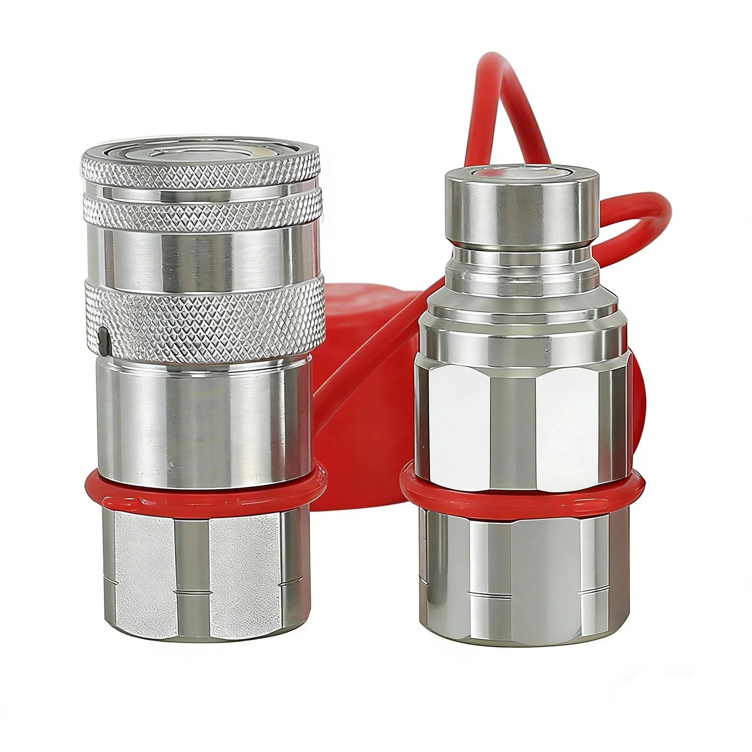 Universal Half Inch NPT Flat Face Hydraulic Quick Connect Couplers Fittings Dry Break for Bobcat Skid Steer ISO 16028
