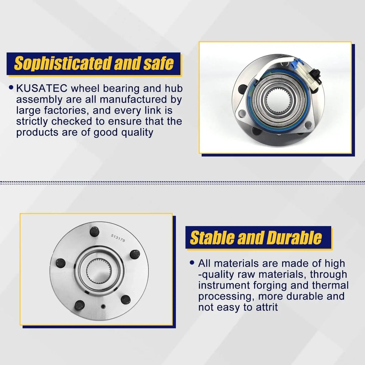 Wheel Hub and Bearing Assembly 513179 for 2001-2016 Buick Cadillac Chevy Pontiac Saturn with product details on quality and durability.
