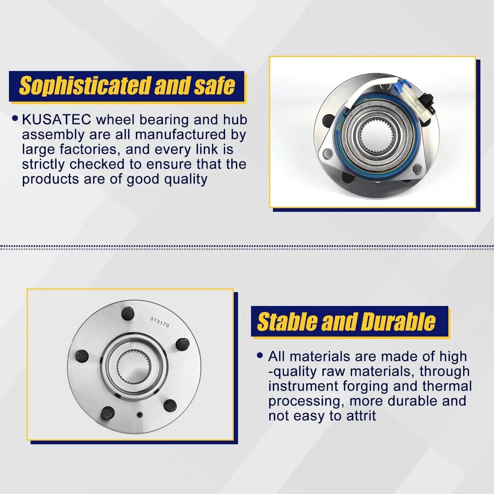 Wheel Hub and Bearing Assembly 513179 for 2001-2016 Buick Cadillac Chevy Pontiac Saturn with product details on quality and durability.