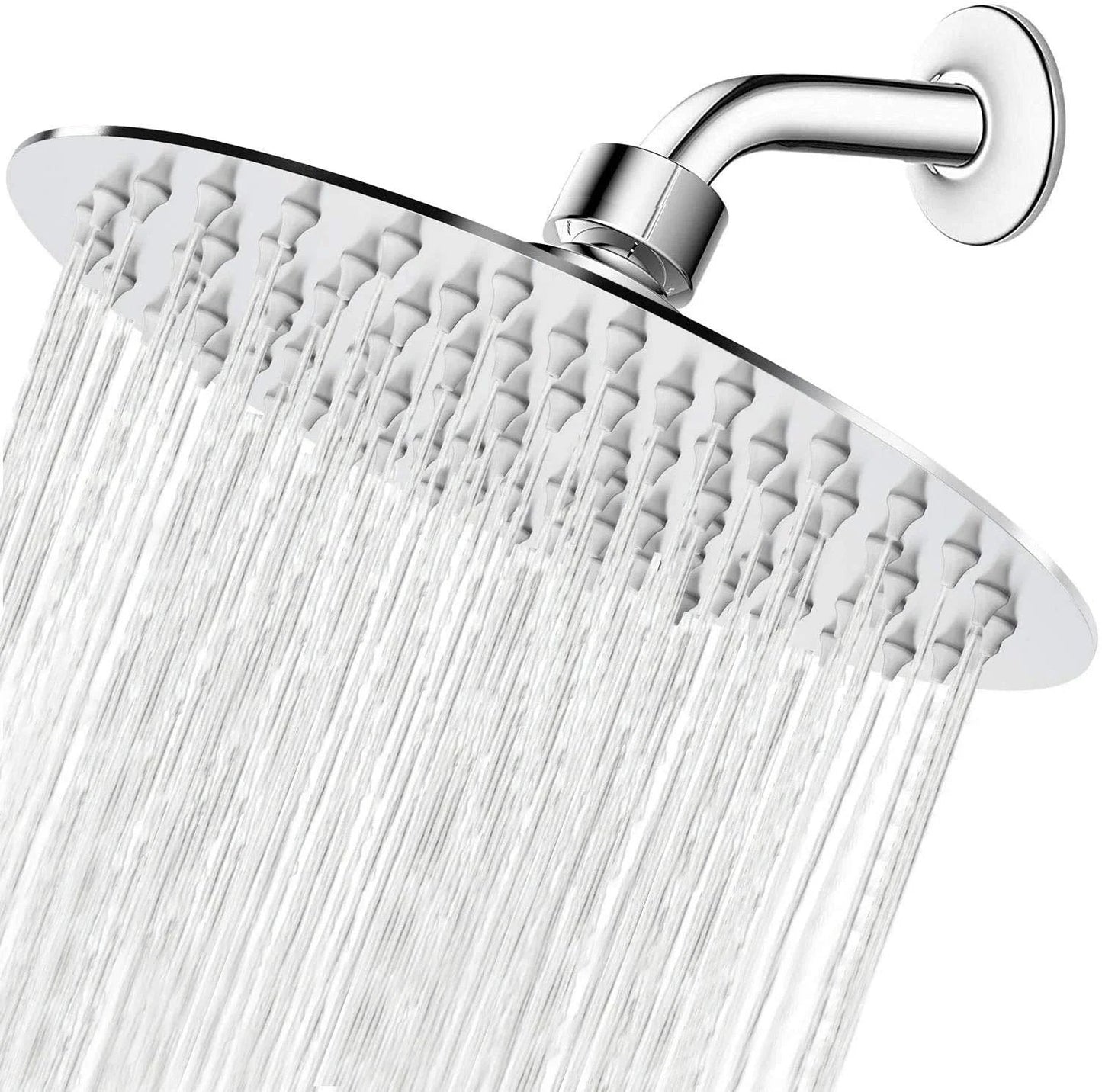 Ultra Thin 8 Inch Stainless Steel Rain Shower Head With High Flow Pressure Boost and Dope Chrome Finish Luxury Designer Rainfall Showerhead