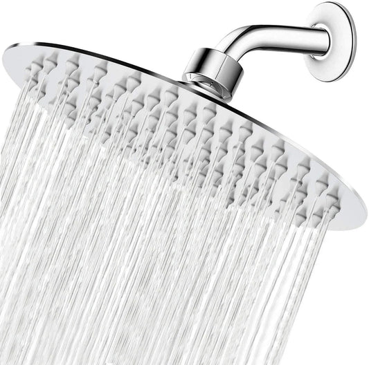 Ultra Thin 8 Inch Stainless Steel Rain Shower Head With High Flow Pressure Boost and Dope Chrome Finish Luxury Designer Rainfall Showerhead