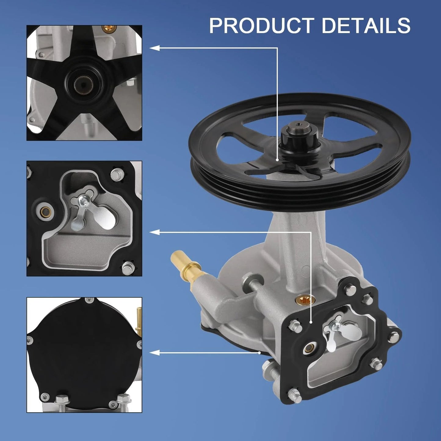 Vacuum Pump Compatible With Cadillac Escalade Suburban Silverado Tahoe Cheyenne GMC Sierra Yukon 2015 2019 Replacement Part Numbers 12662552 12669488 12696313 12654013 12659655 12660004 904 861 Fits GM Trucks And SUVs with multiple product views including side and connector