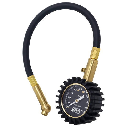 ElitePro Tire Pressure Gauge 100 PSI Mechanic Recommended Battery Free Precision With ANSI Certified Accuracy Plus Or Minus 1.5 Percent Brass Construction Rugged Handheld Tool For Cars Trucks And SUVs
