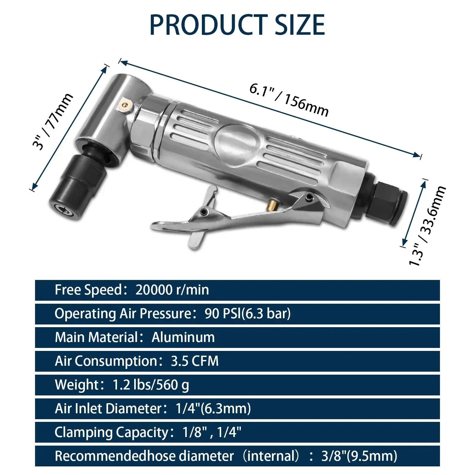 Right Angle Air Die Grinder Kit With Twenty Two Roll Lock Two Inch Sanding Discs And Quarter Inch Pneumatic Die Grinder Tool Mini Angle Grinder