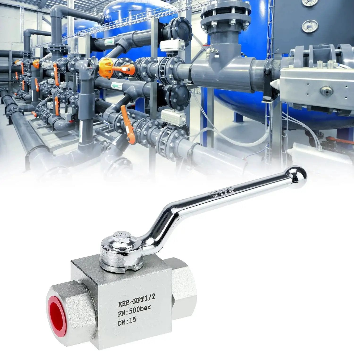 Heavy Duty One Half Inch NPT Hydraulic Ball Valve With 7250 PSI Rating Two Way Shut Off Rugged Built To Last Carbon Steel Valve in System