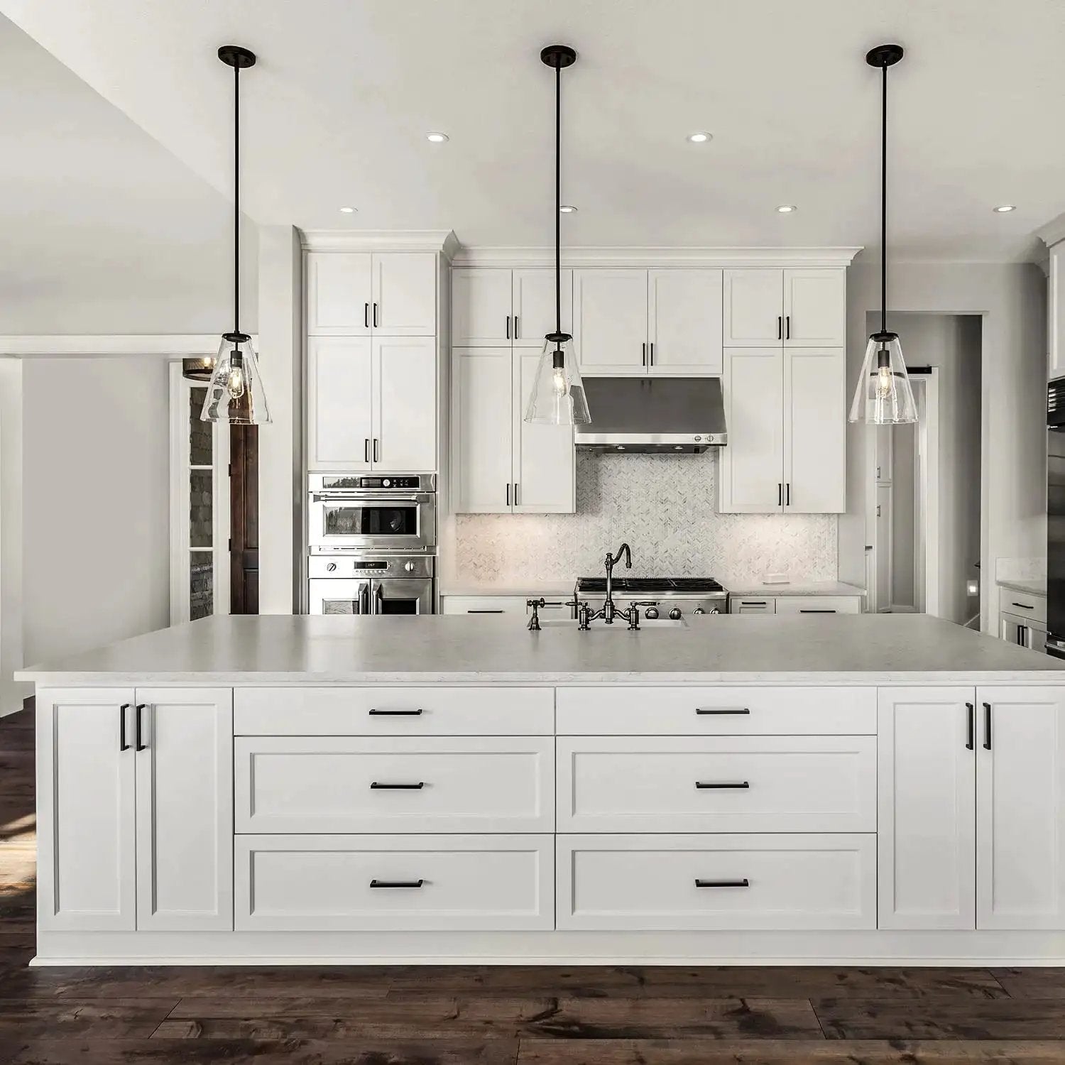 Square Cabinet Pulls 10 Pack 5 Inch Matte Black Cabinet Handles For Cupboards And Drawers Kitchen Hardware For Doors Wardrobes And Furniture Easy To Install And Versatile For Most Color Schemes installed on white kitchen cabinets