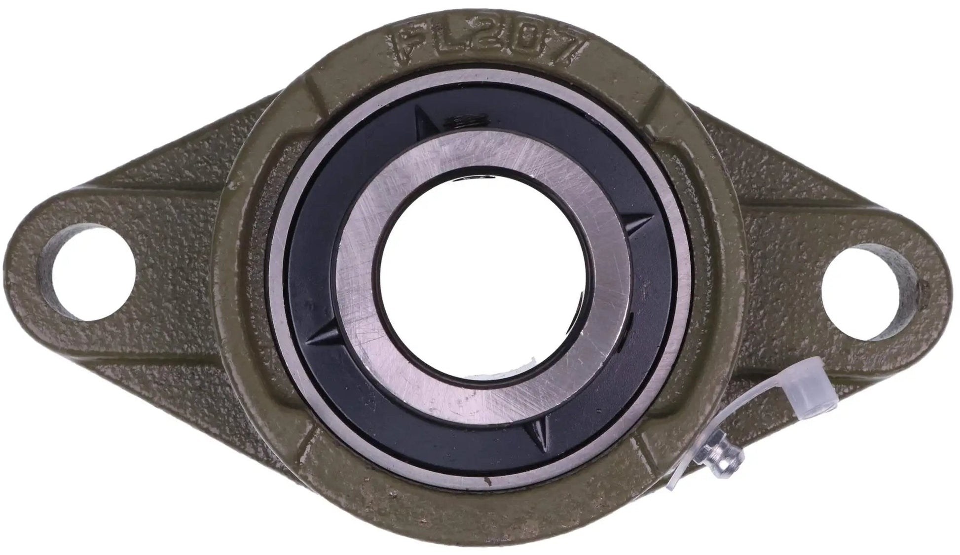 Front view of One And One Quarter Inch Two Bolt Flange Bearing With Precision Bore and 2 Bolt Mount, UCFL Series for machinery use