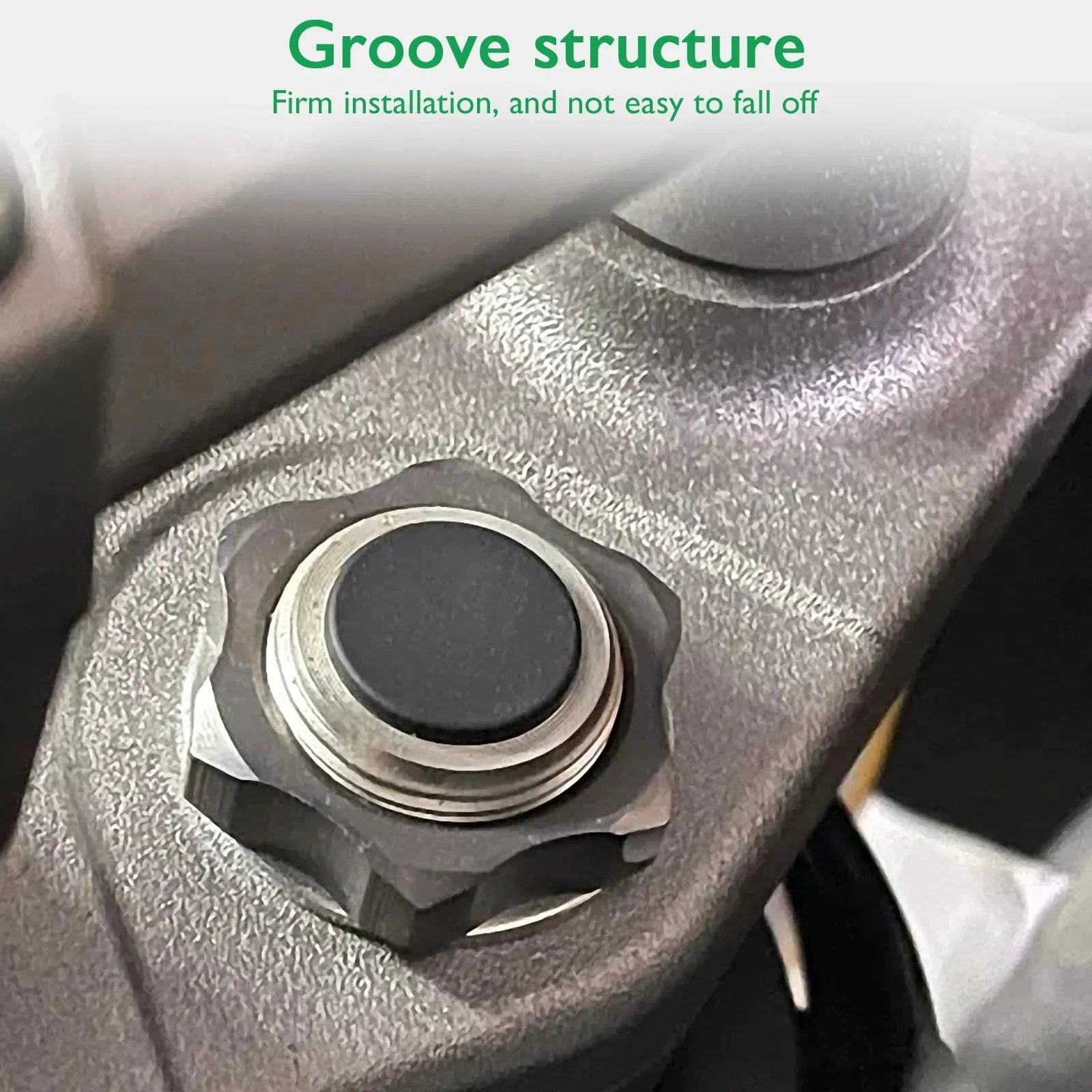 Five Pack Rubber Plugs For Round Holes One And Three Eighths Inch Black Snap In Locking Plugs For Automotive Industrial And Furniture Waterproof Silicone Stopper Temperature Resistant From Minus Forty Degrees Celsius To Two Hundred Thirty Degrees Celsius installed in metal panel