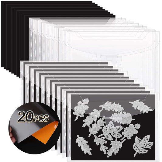 20 Piece Stamp And Die Storage Set With 10 Magnetic Sheets And 10 Storage Bags For Die Cutting And Scrapbooking, Keeps Your Dies Neat And Ready, Ideal For A Tidy Craft Room Or Studio