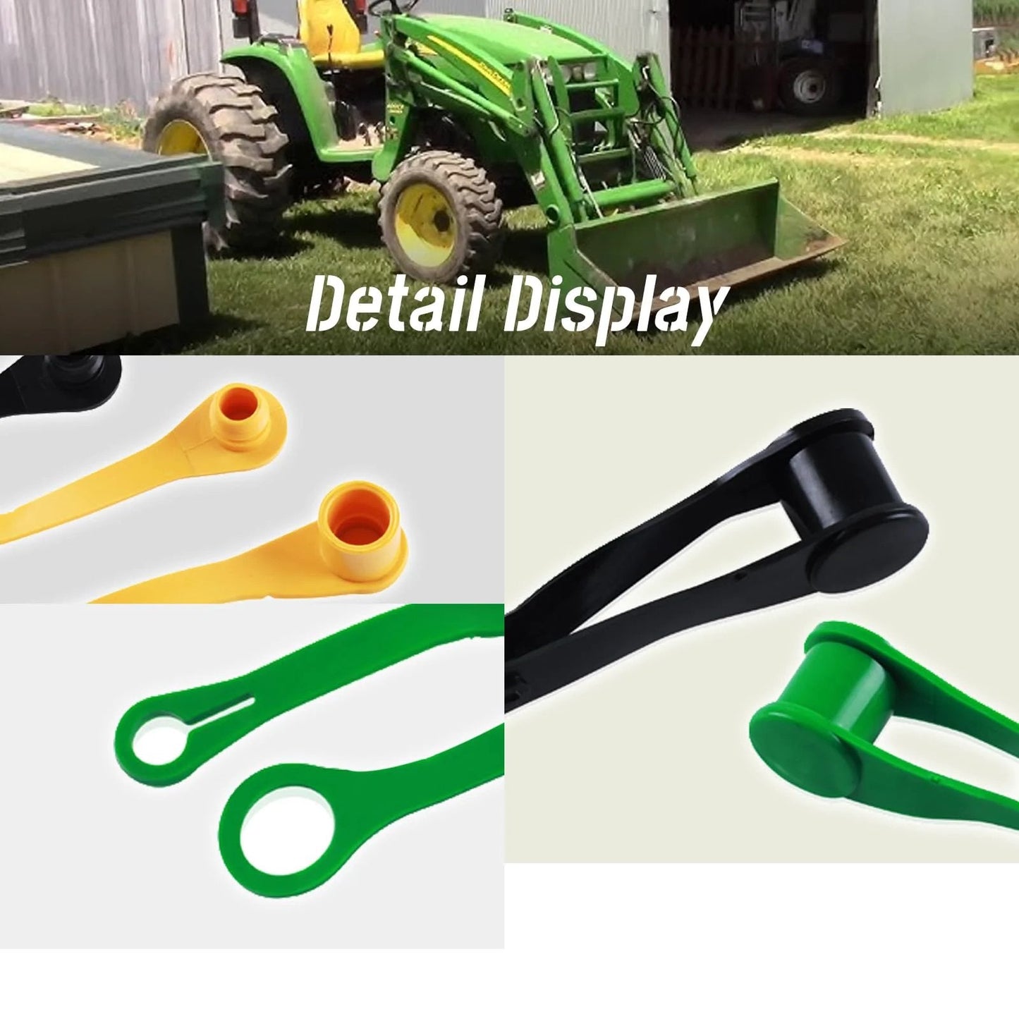 8 Piece Hydraulic Fitting Coupler Protective Covers Set For John Deere Tractors Black Yellow Green Red No Nonsense Multi Color Caps