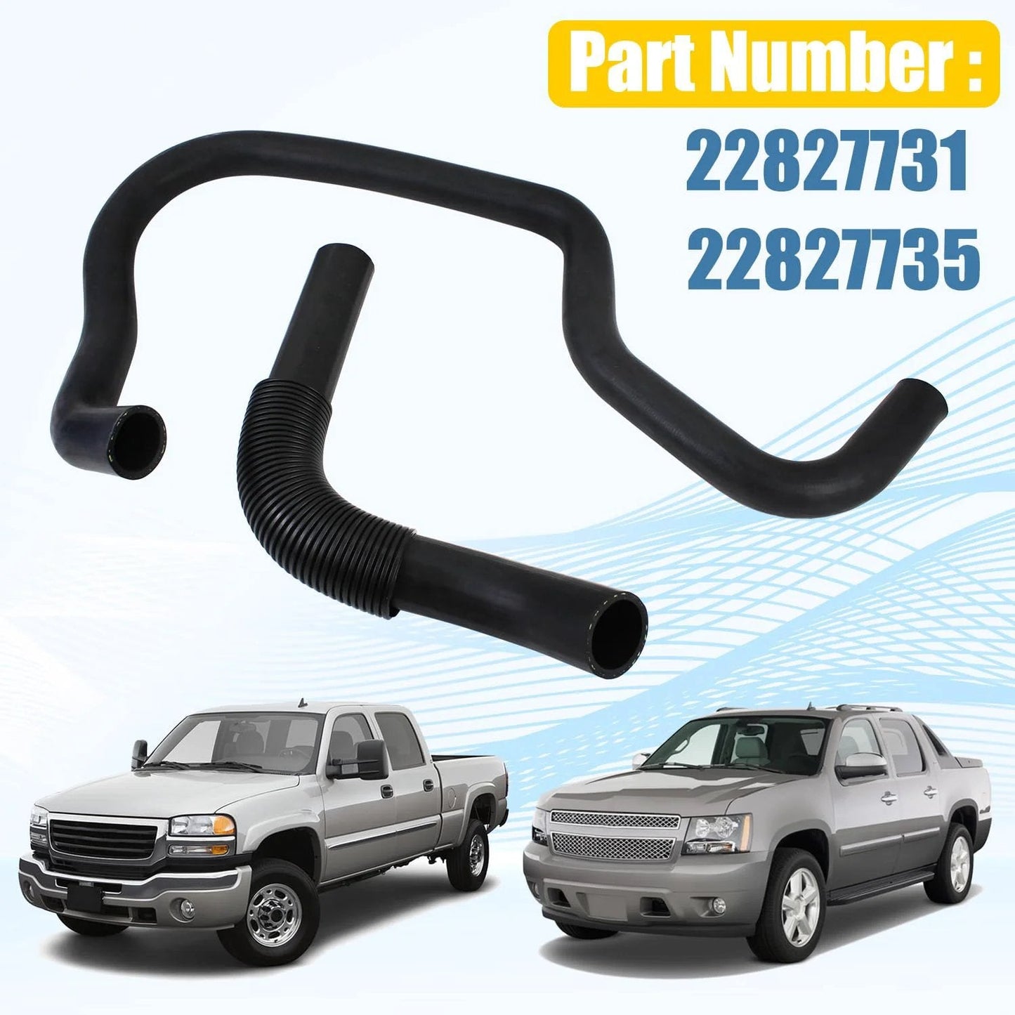 Engine Upper And Lower Radiator Coolant Hose Kit By Cool Star For Cadillac Escalade GMC Yukon Chevy Silverado Suburban 2007 To 2014 Replaces 22827731 22827735 Direct Fit Replacement For Durable Performance