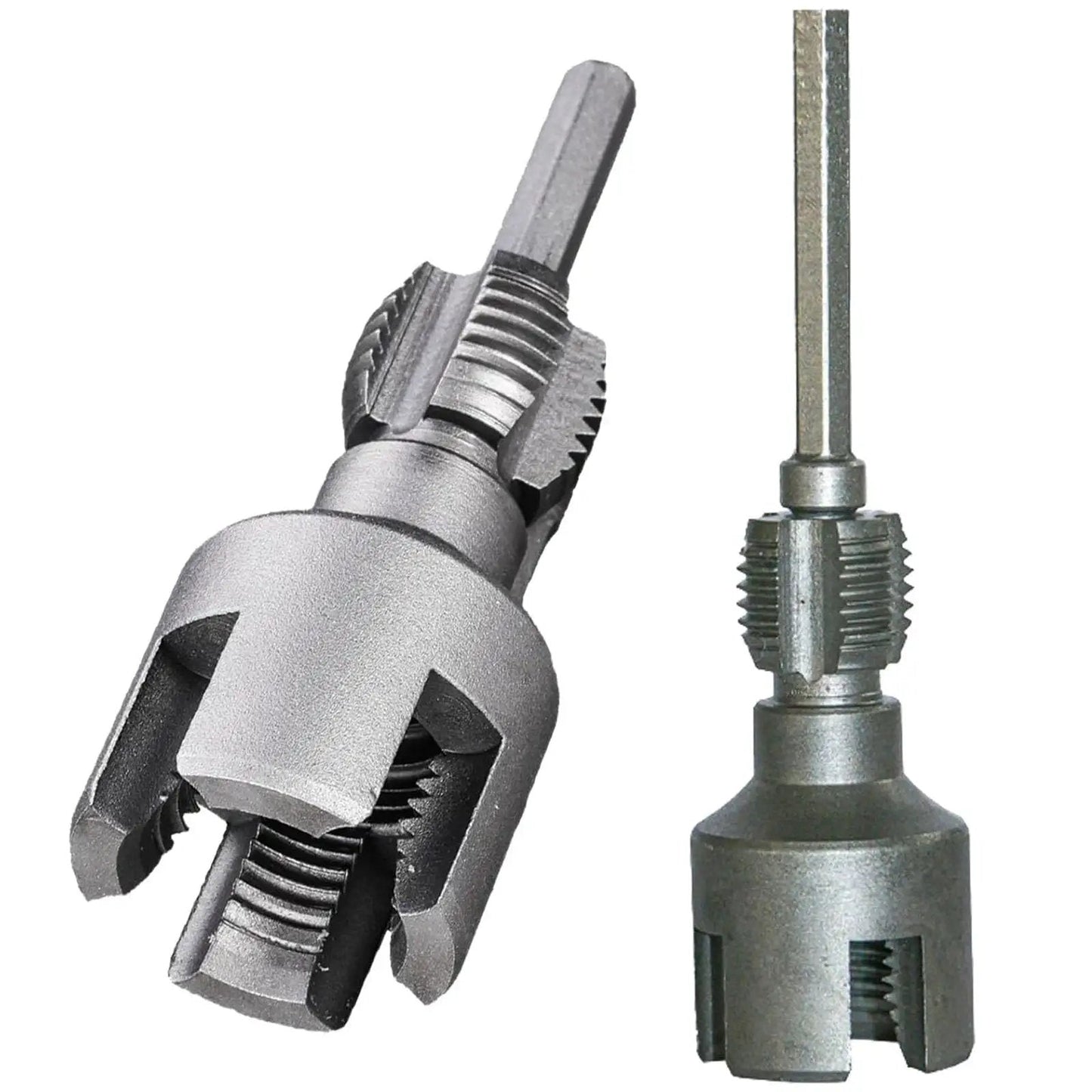 4 In 1 Water Pipe Wrench With Integrated Internal And External Threading, Pipe Tapping And PVC Threader for 1/2 Inch and 3/4 Inch Pipes