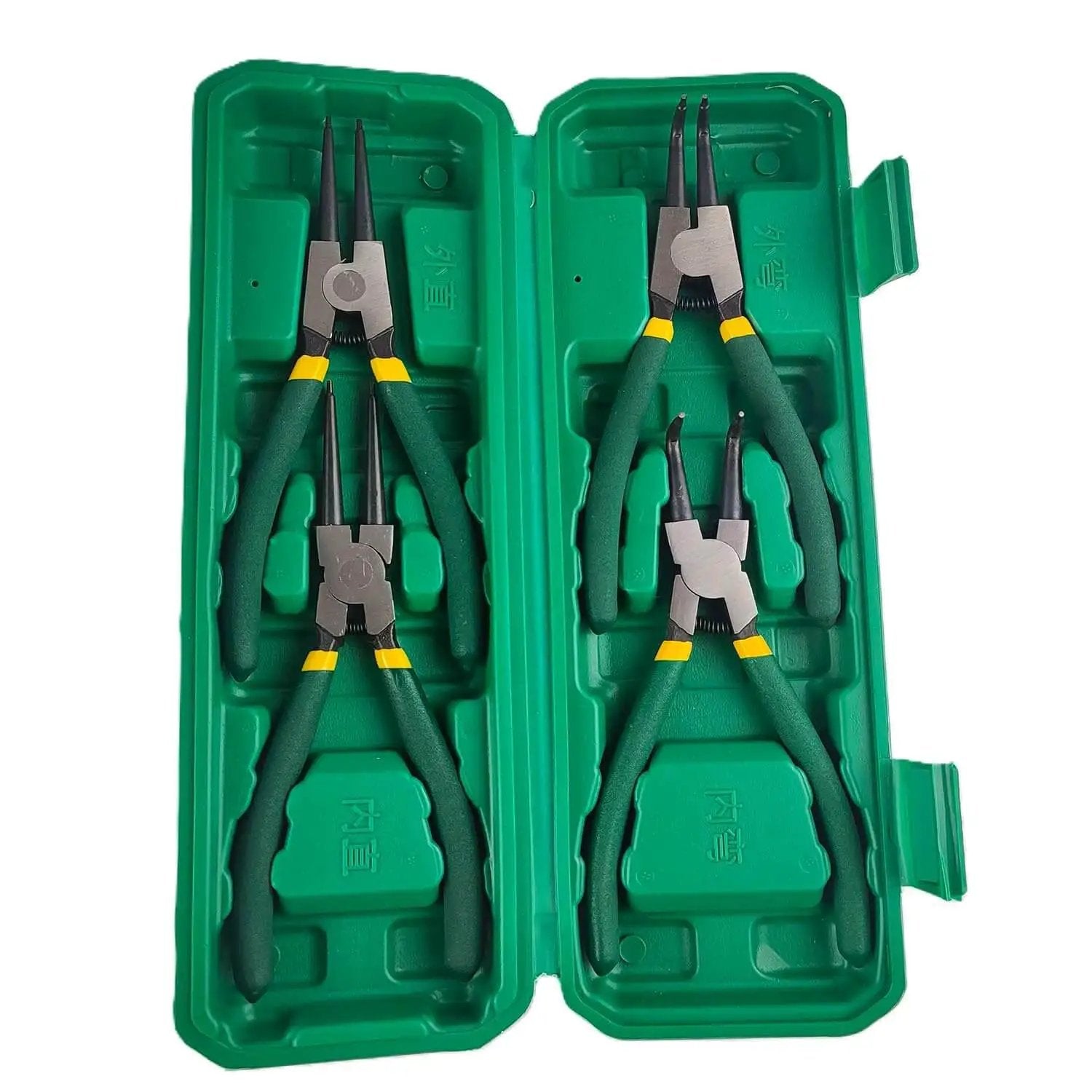 7 Inch Snap Ring Pliers Set 4 Piece Heavy Duty Retaining Ring Pliers Kit For Internal And External Circlips Straight And Bent Jaw Options