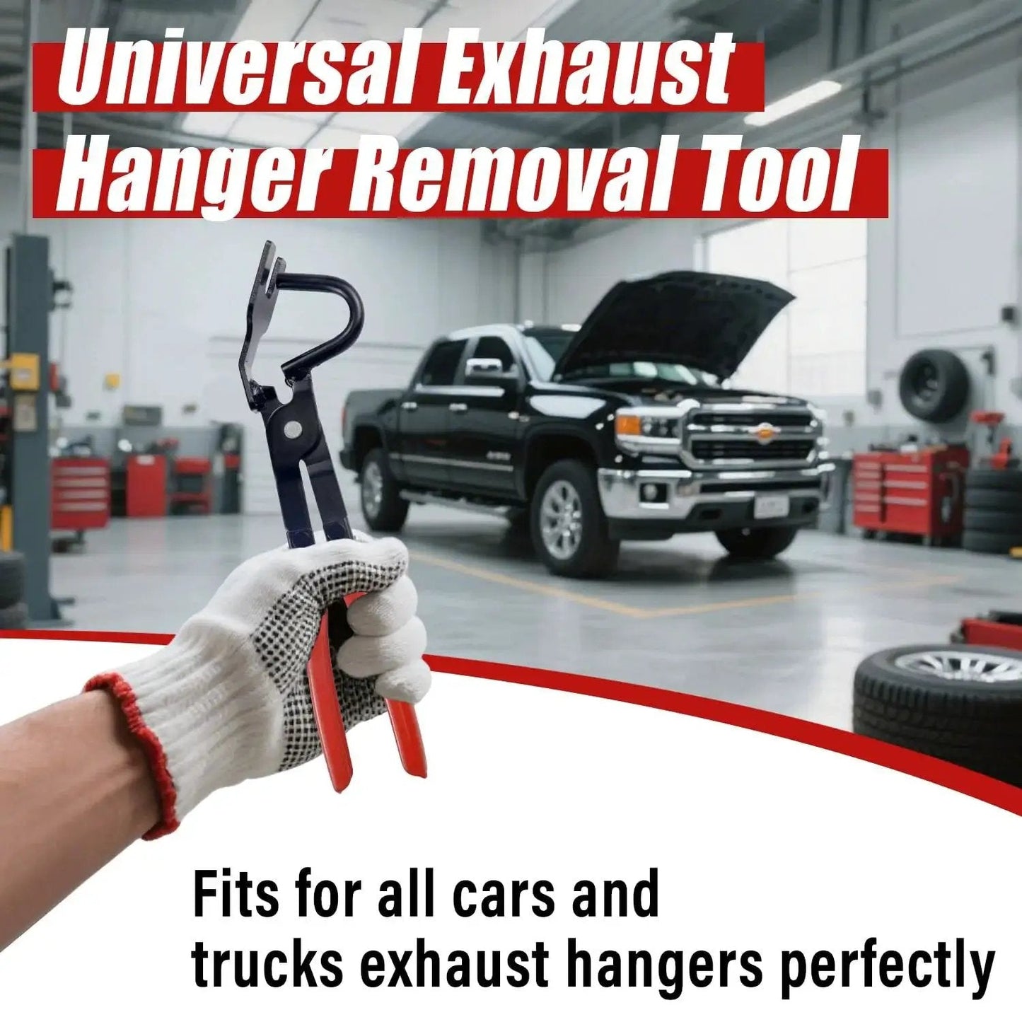 Exhaust Hanger Removal Pliers 25 Degree Offset For Cars And Trucks Non Slip Grip in car garage setting