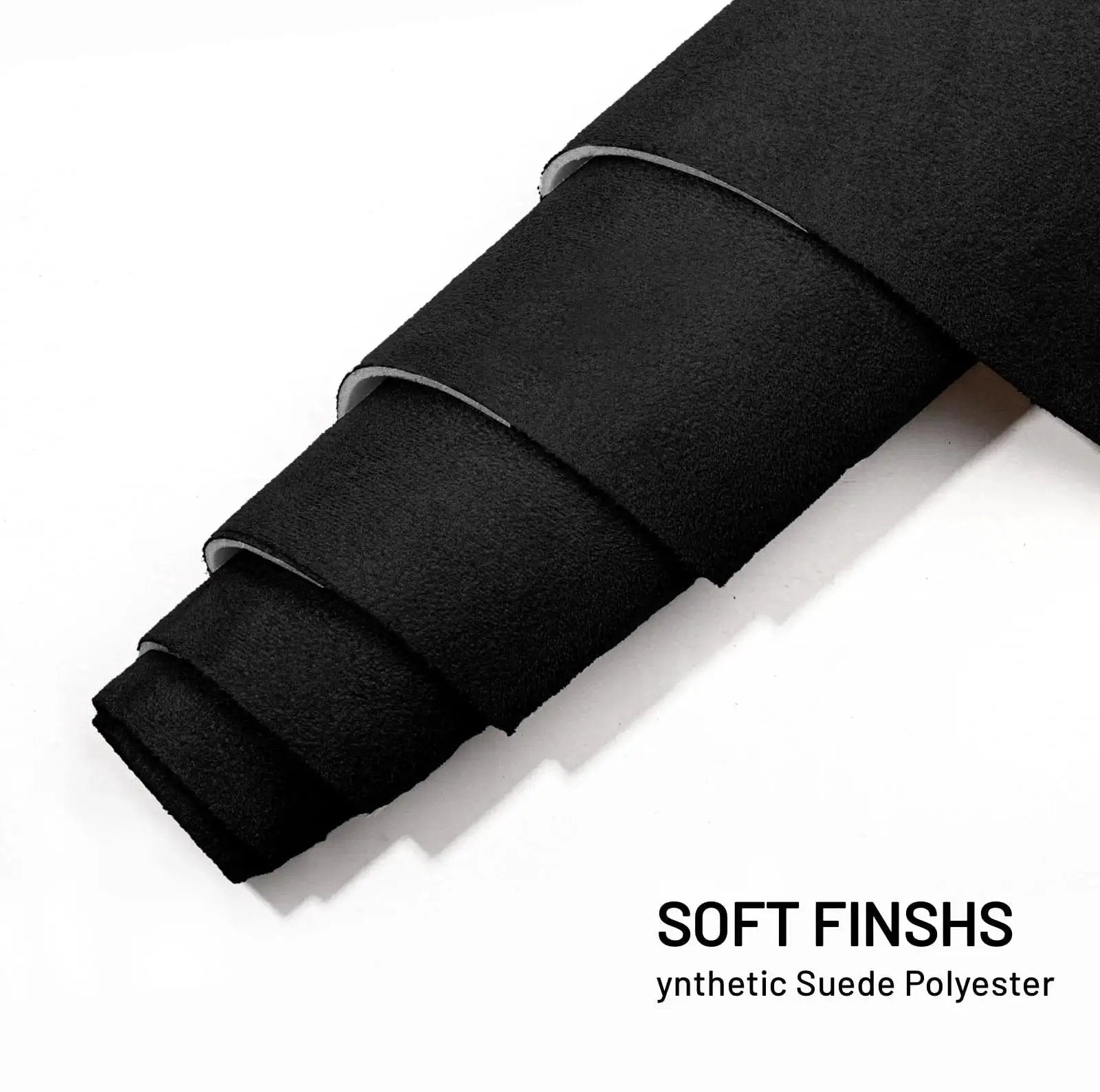 Black Suede Auto Headliner Fabric 95 Inch By 60 Inch With Foam Backing DIY rolled out with soft finish