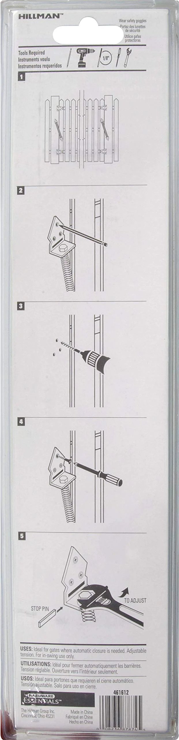 Installation instructions for Stainless Steel Self Closing Gate Spring With Adjustable Tension 12 Inch Durable Gate Hardware For Exterior Fences