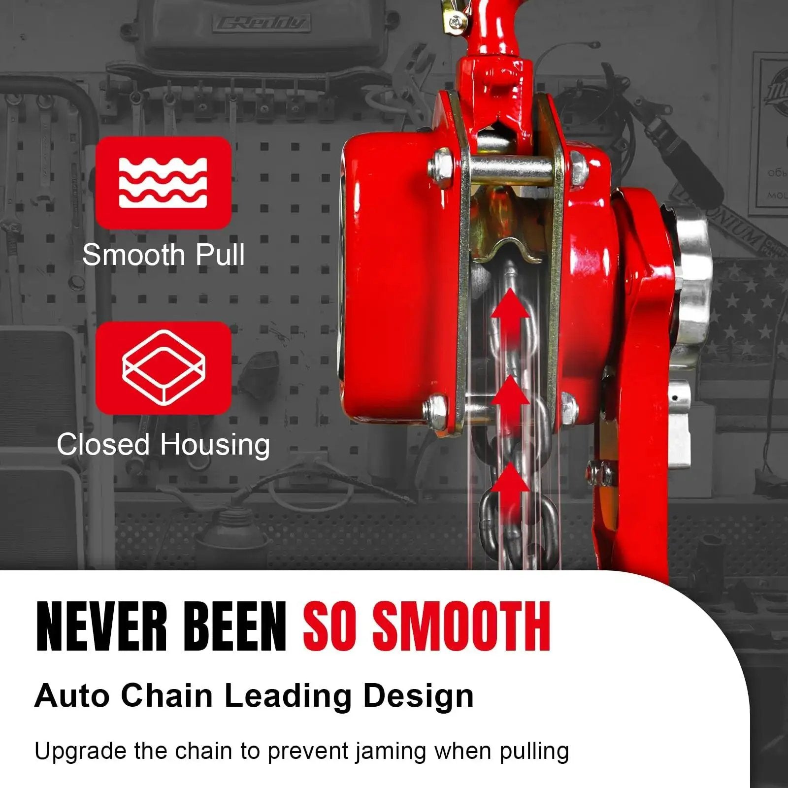 Manual Lever Chain Hoist 3 Ton Capacity G80 Grade Steel And Double Pawl Brake close-up, highlighting smooth pull and closed housing.