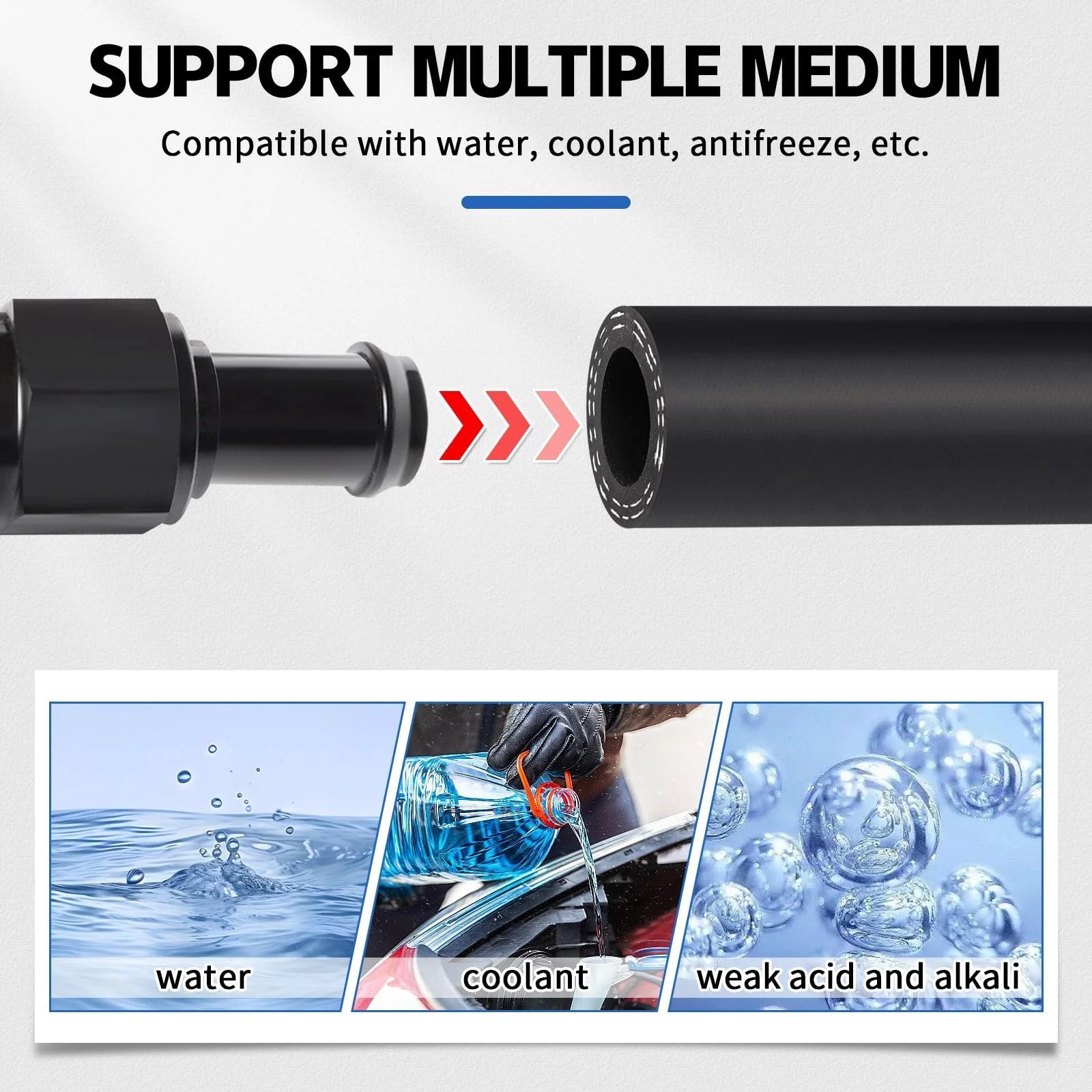 EPDM hose compatible with water, coolant, antifreeze; Five Eighth Inch Heater Hose For Water Coolant And Fuel Systems, 20 ft length.