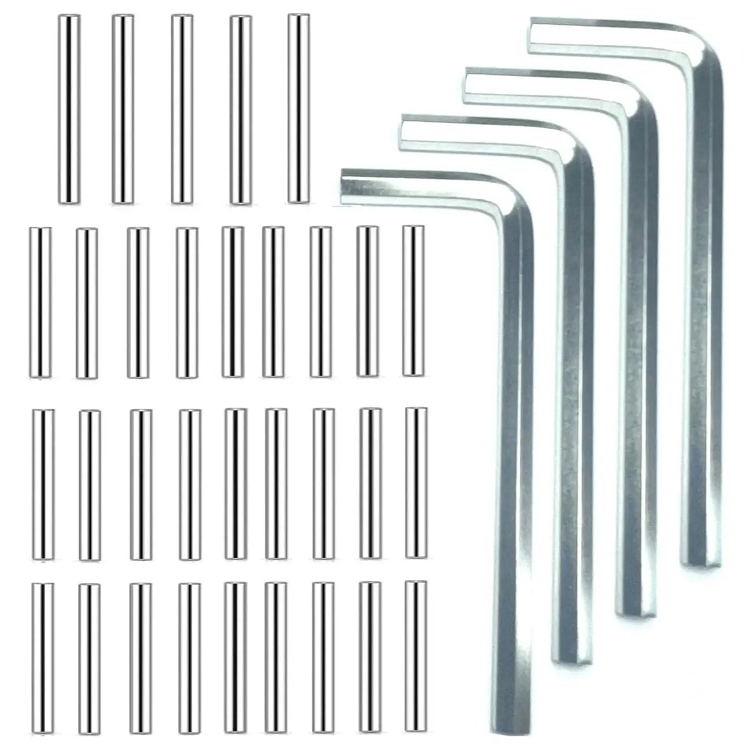Spring Hinge Tension Pin Replacement Kit With 42 Stainless Steel Shelf Pins And 4 Hex Wrenches For Self Closing Door Hinges
