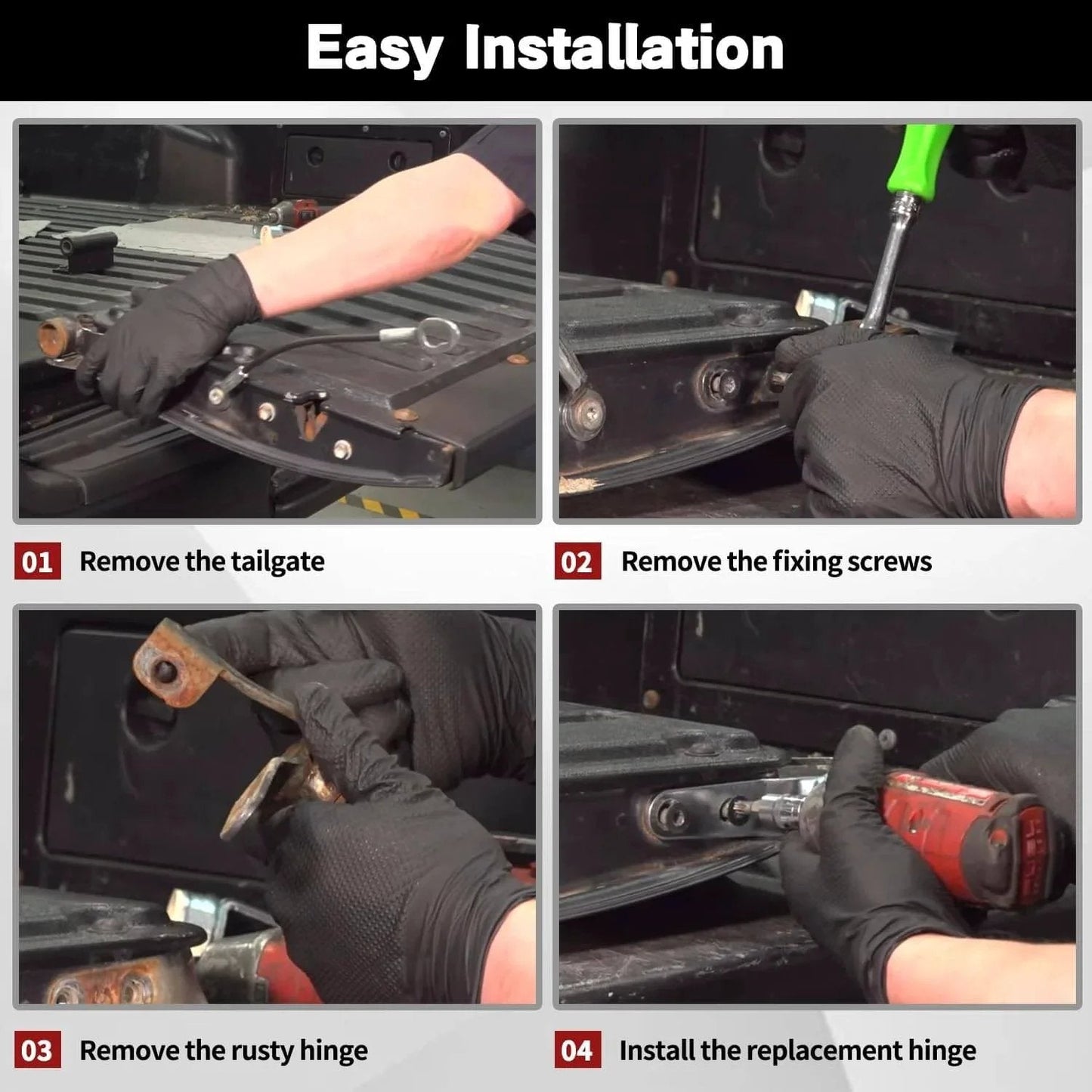 Step-by-step installation guide for Tailgate Hinge And Bushing Insert For 2007-2024 Tundra SR And SR5 Right Passenger Side Replacement