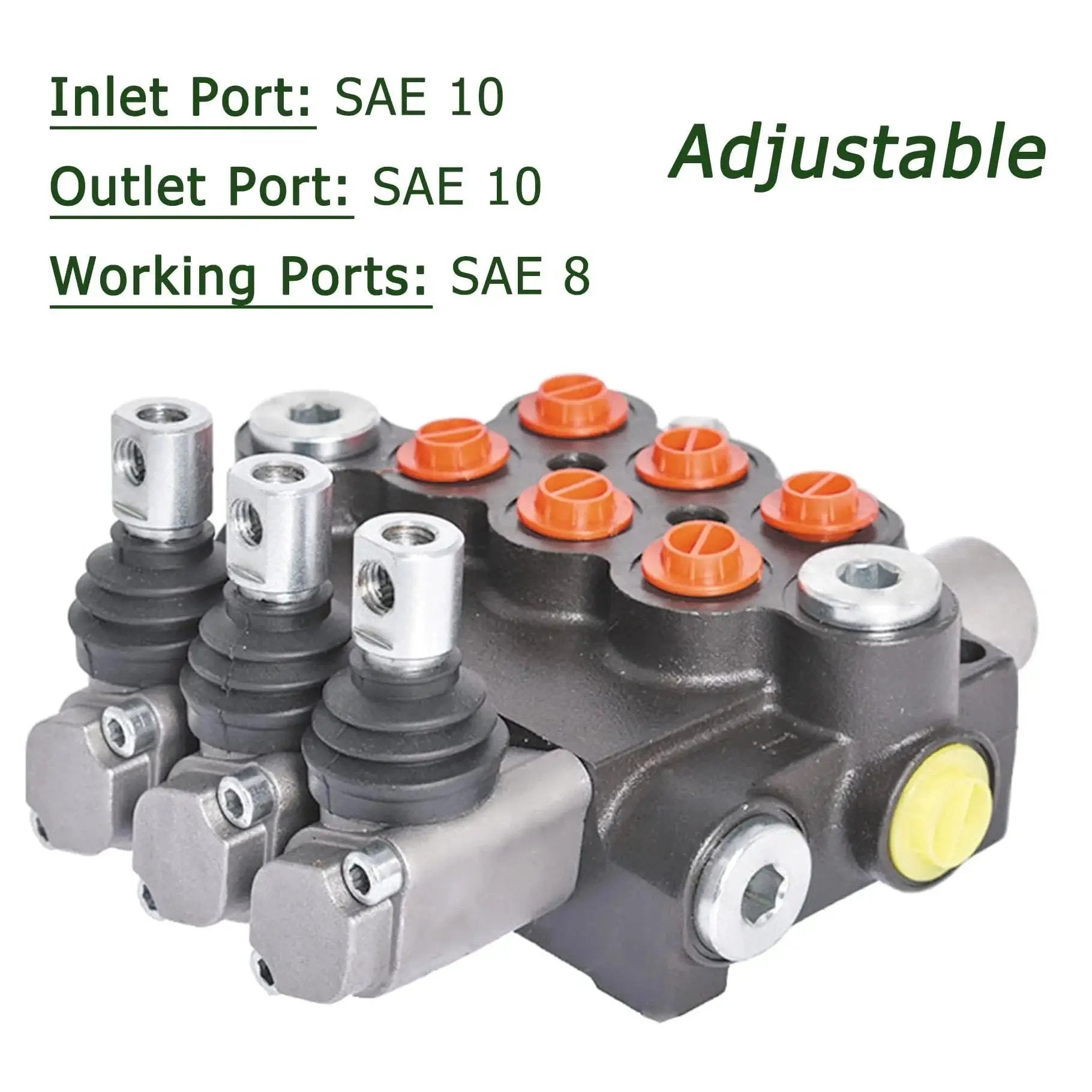 Heavy Duty 3 Spool Hydraulic Directional Control Valve With Joystick For 4 Way 3 Position Systems 13 GPM Flow 3600 PSI Max