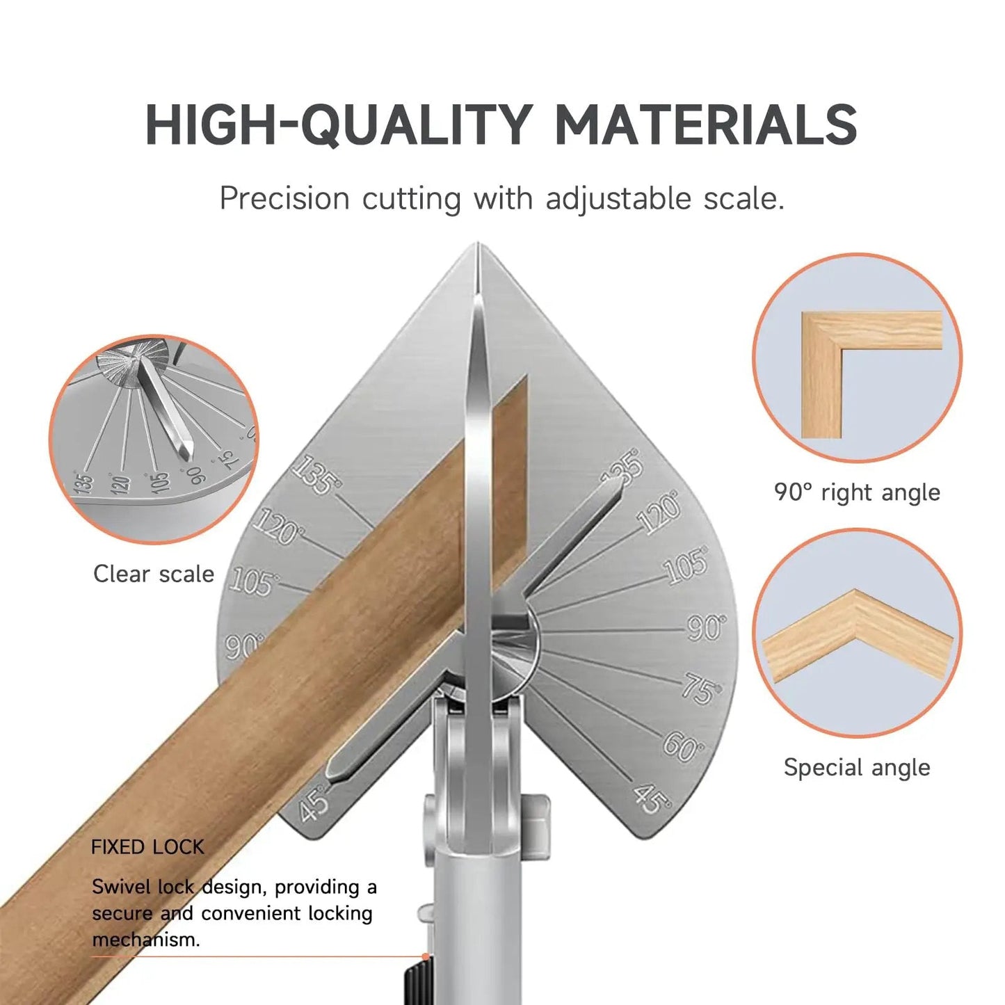 Multi Angle Miter Shear Cutter With Adjustable 45 To 135 Degrees And Safety Lock for DIY cutting 90° and special angles