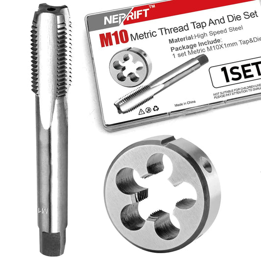 M10 X 1 0 Fine Pitch Tap And Die Set For Metalworking And Maintenance In Your Shop High Speed Steel Right Hand Threading Tools
