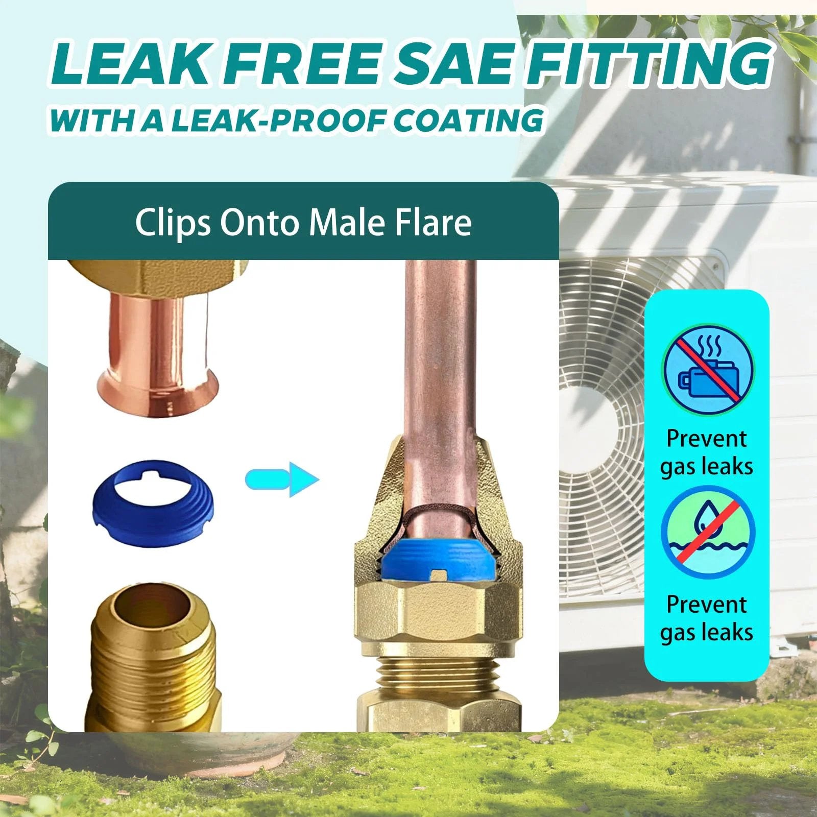 Leak Free SAE Flare Fitting Kit For HVAC And Refrigeration, Includes 2 X 1/4 Inch And 2 X 3/8 Inch Connectors, Easy Seal Kit
