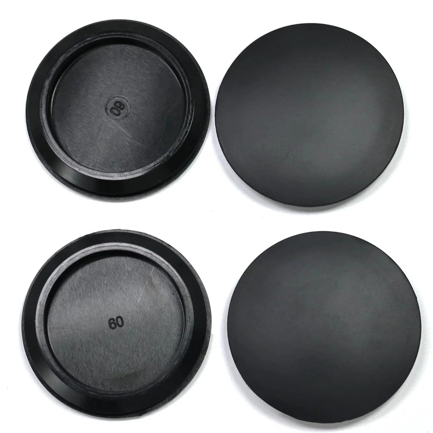 4 Pack 60 Mm Silicone Rubber Plugs Snap In Locking Hole Plugs For 60 Mm Round Holes Flush Type Rubber Stoppers Black Top View