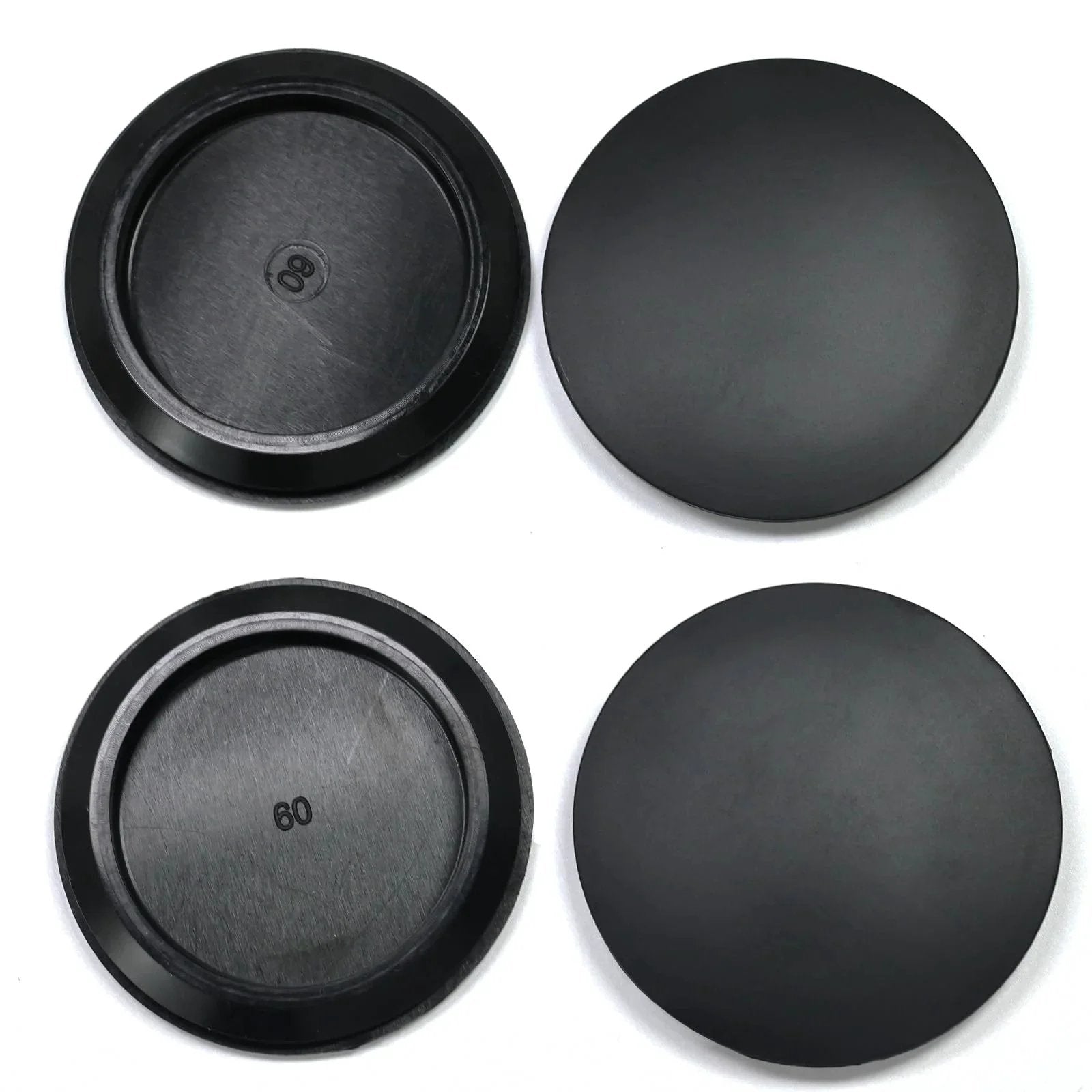 4 Pack 60 Mm Silicone Rubber Plugs Snap In Locking Hole Plugs For 60 Mm Round Holes Flush Type Rubber Stoppers Black Top View