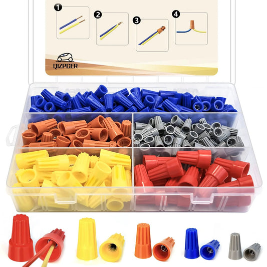 330 Piece Wire Cap Nut Assortment Kit For Electrical Splices No Soldering Quick Twist On Wire Connectors Color Coded For Safe Durable DIY Projects And Home Electrical Fixes