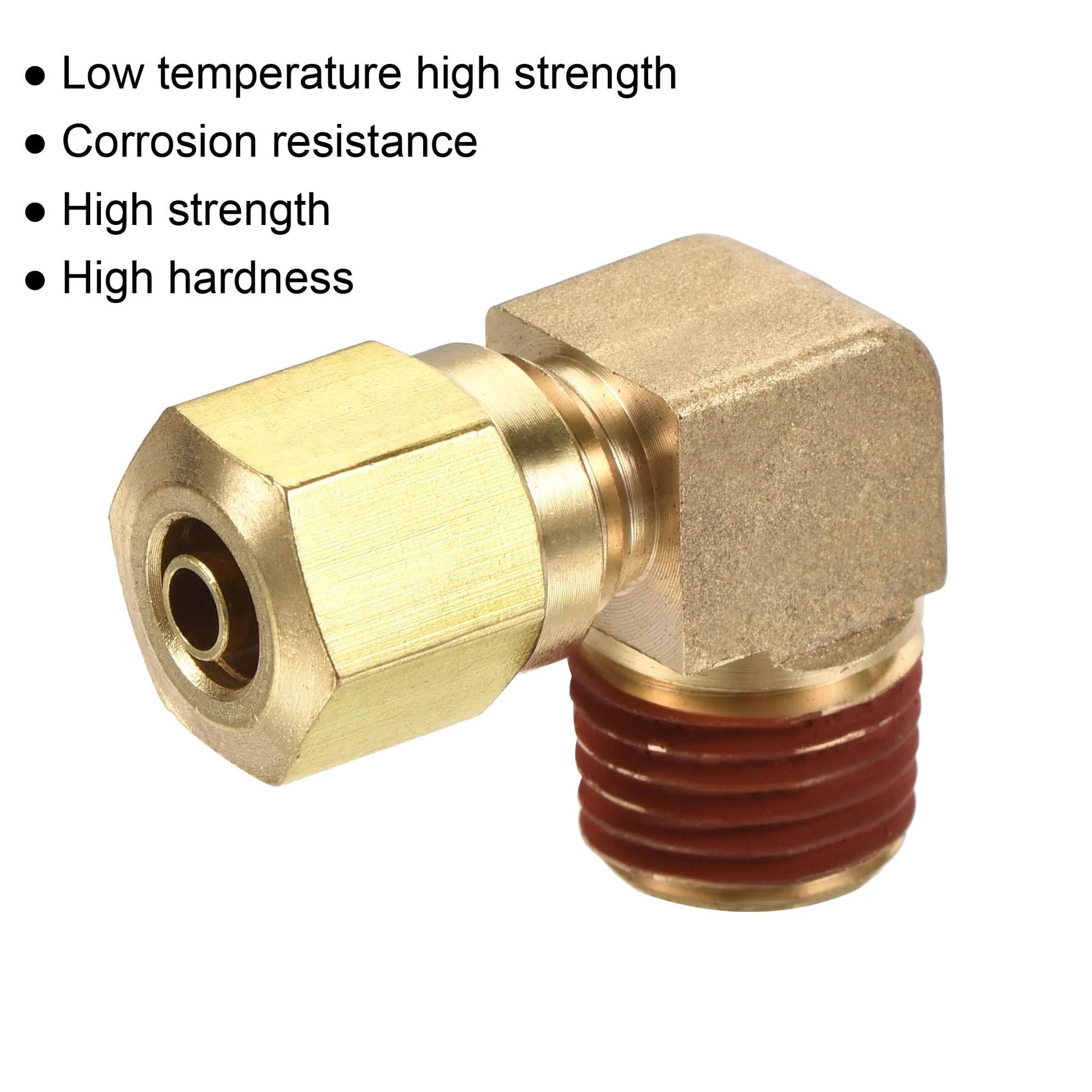 Brass Elbow Compression Tube Fitting 1/4 NPT to 1/4 Inch Tube OD 90 Degree Coupler Adapter for Quick Pipe Connections in Sinks Water Tanks Bathrooms Refrigerators and More Pack of 2 by Meccanixity