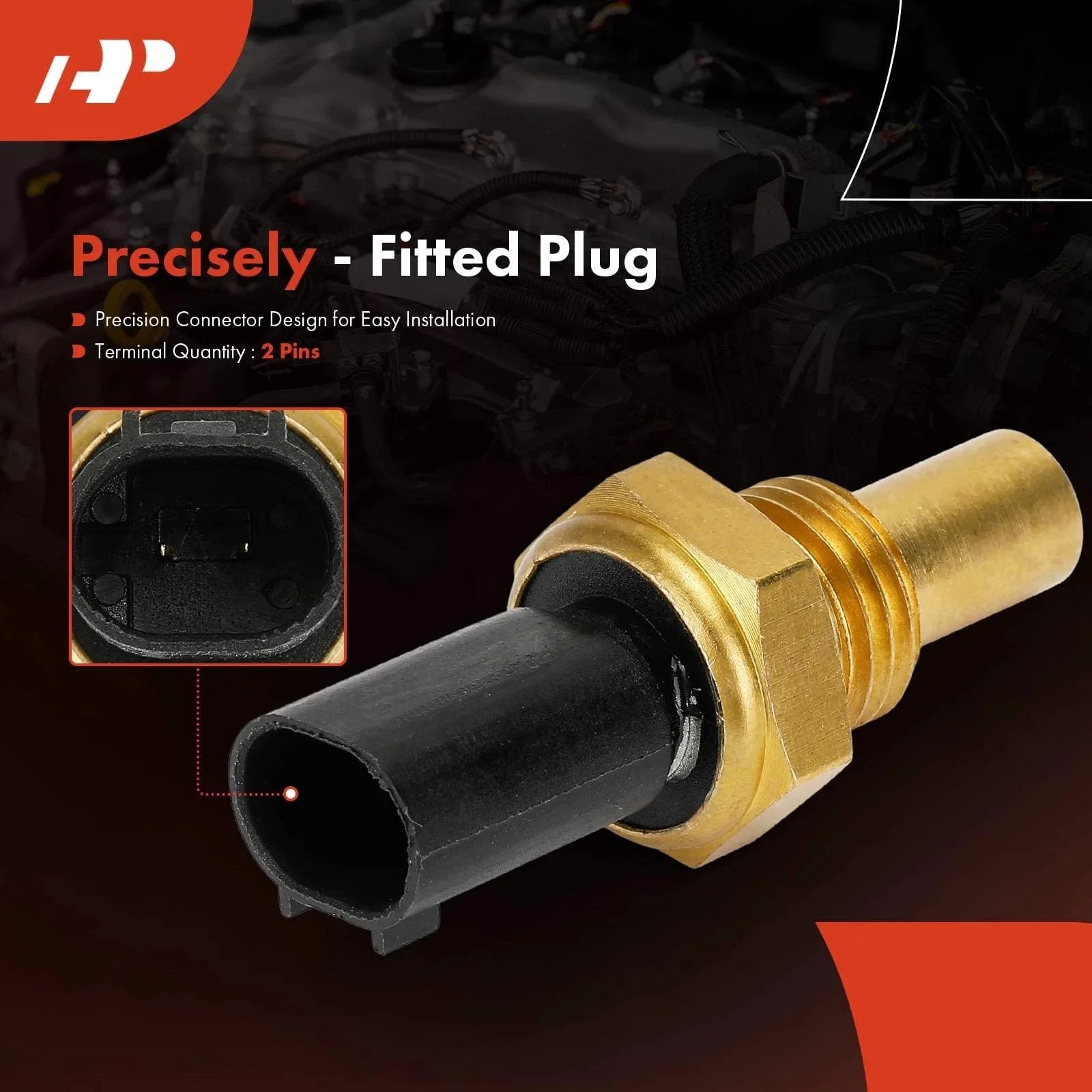 Engine Coolant Temperature Sensor 2 Pin Fits Chrysler Dodge Jeep Mercedes Benz Works With Journey C230 C240 C280 E300 E63 S320 SL320 SLK230 CLA45 AMG and More APremium