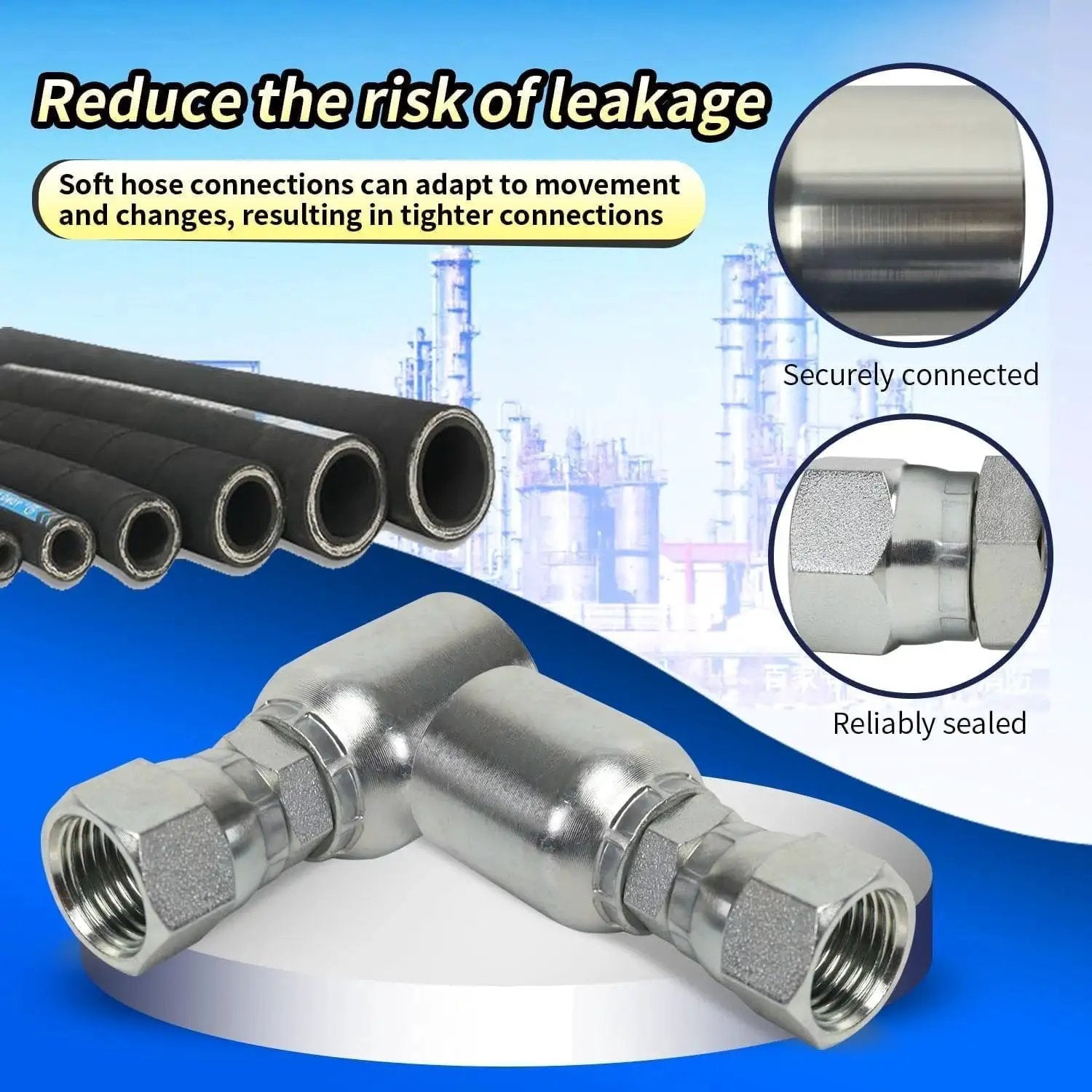 12-Pack 1/2 Inch Hydraulic Hose Fittings With 1/2 Inch JIC 37 Degree Female Swivel Crimp Ends for fluid power systems focus.