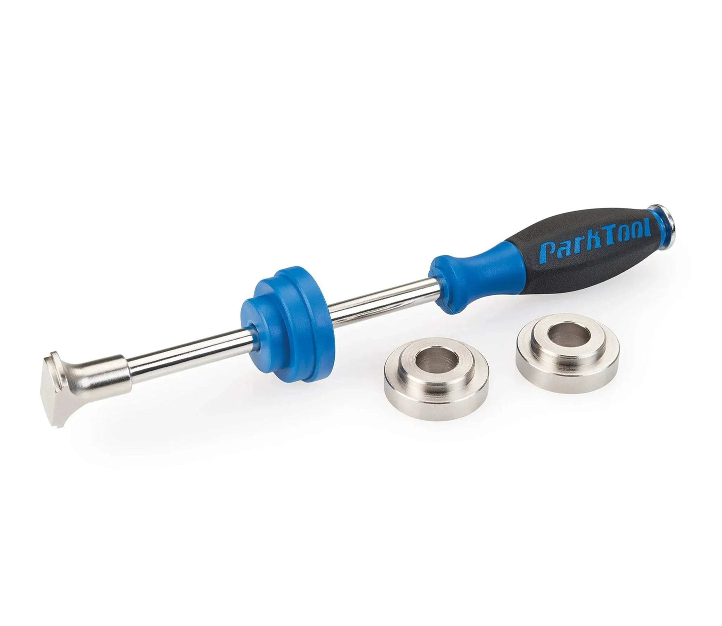 BBT304 BB30 Bottom Bracket Bearing Tool with blue handle, precision bushings, and shell remover for BB30 and PF30 bearings installation and removal