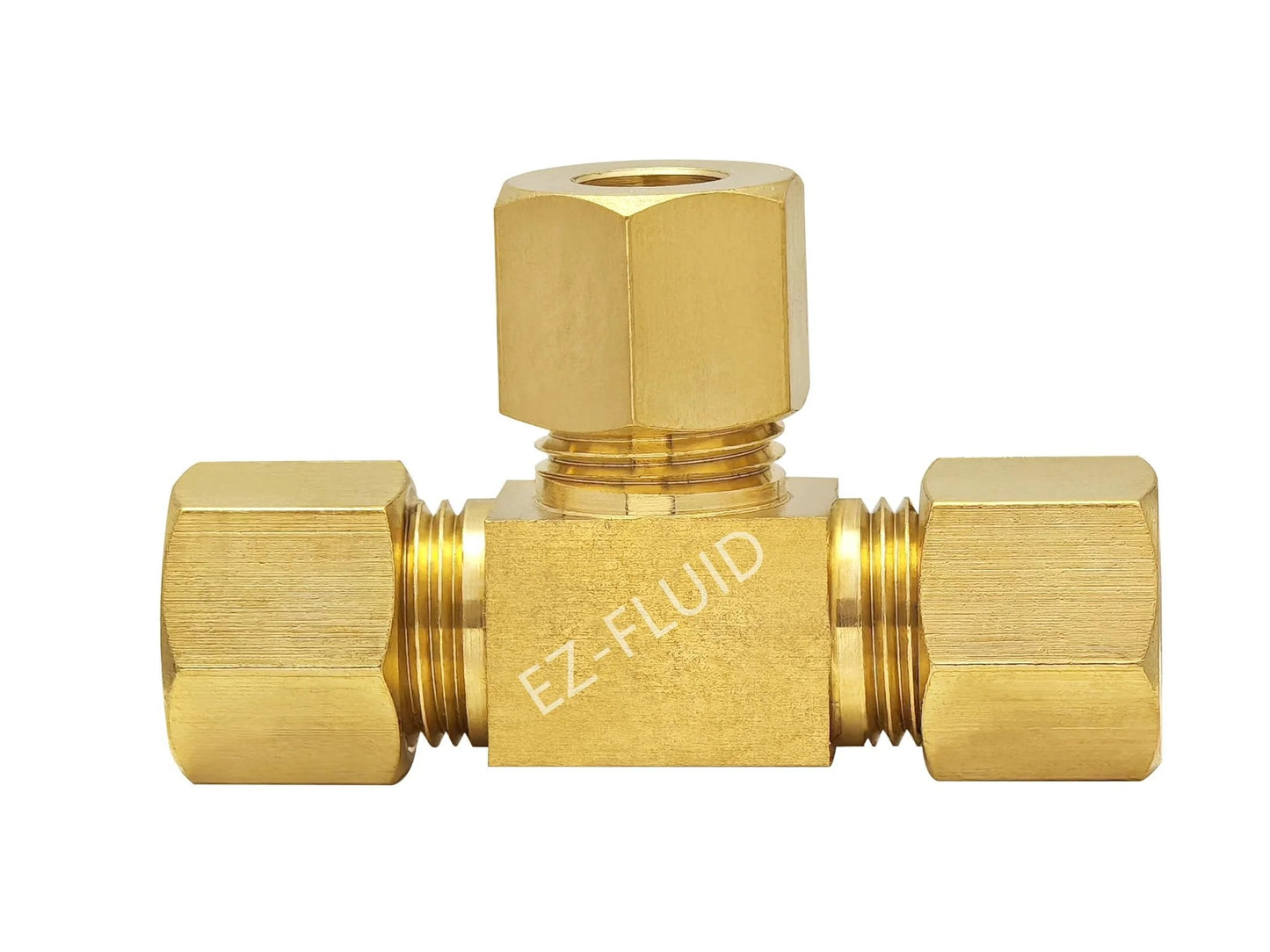 Premium 1/4 Inch Lead-Free Brass Compression Tee Union Fitting For Drinking Water Plumbing, corrosion resistant, by EZ-Fluid
