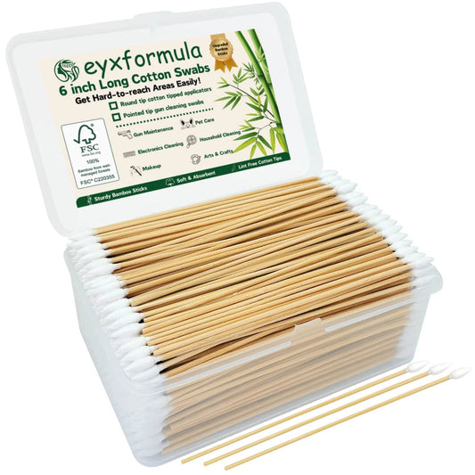 6 Inch FSC Bamboo Cotton Swabs With Precision Tips For Firearms And Electronics