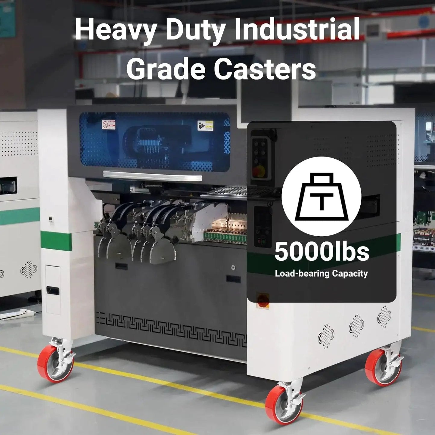 6 Inch Heavy Duty Industrial Grade Caster Wheels Set Of 4 With Aluminum Core PU Wheels And Durable Plate Swivel Casters With Brakes Supports Up To 5000 Lbs Each Anti Corrosion Casters For Industrial Equipment And Heavy Duty Trolleys