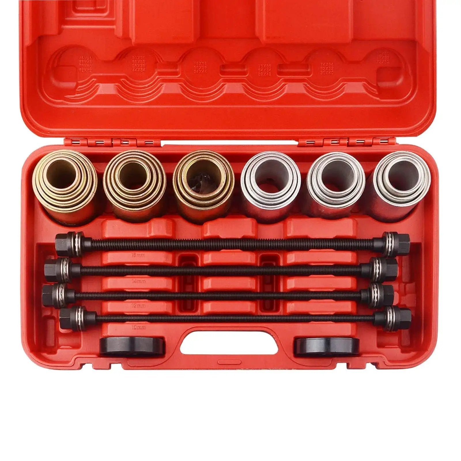 Universal Press And Pull Sleeve Tool Kit For Removing And Installing Bushings And Bearings, 20 Sleeves With Diameters 34–72 Mm Inside