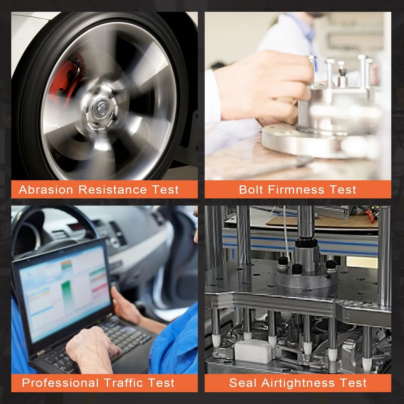 Abrasion resistance, bolt firmness, traffic, seal tests for Pair Front Wheel Hub & Bearing Assembly 5-Lug w/ ABS Chevy Impala Monte Carlo